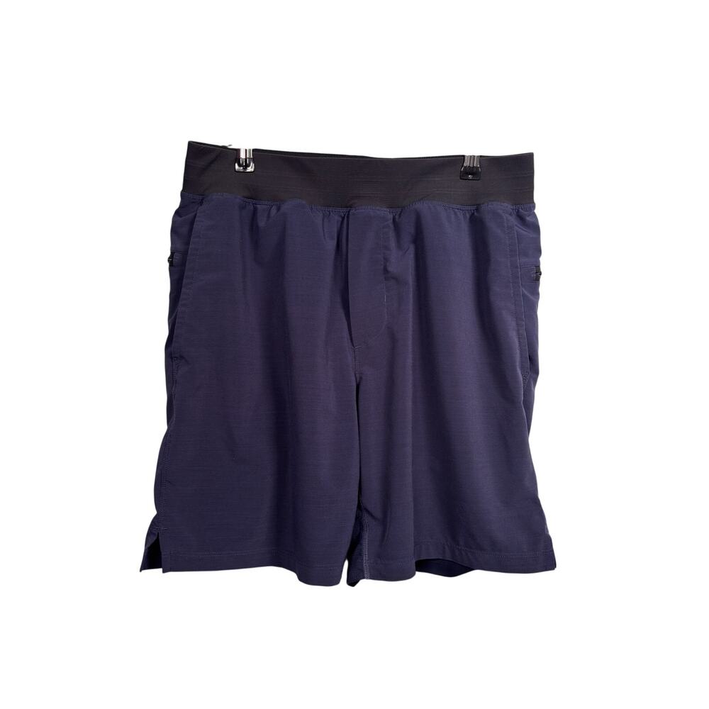 Fabletics Shorts Mens Small Navy Blue The One Short Lined 7in Zipper Pockets